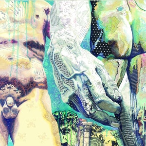 David. Michelangelo&#39;s David collage mixed media. Print. Best points of view and features of David. Homage to Michelangelo’s David.