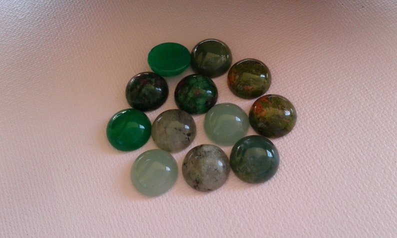 12mmround Cabochongemstonesemi Preciousmalaysian Jadegreen Onyxgreen Aventurinequartz Rutile Unakiterubis Zoisitesupply Jewel - 