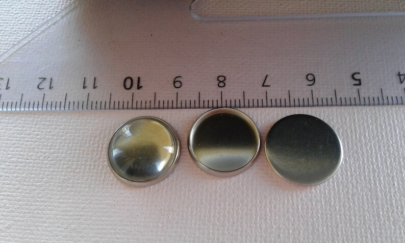 14mm,stainless steel mold flat bottom collage round cabochon support DIY mercerie supply,punk imprint fimo glass modeling lot