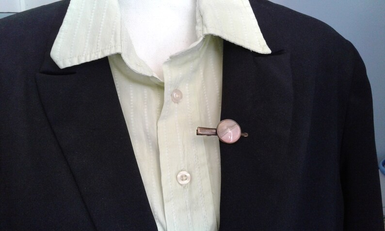 Tie pinch,original ooak watercolor,French painter,bronze brown rose,bobo boho gothic abstract birthday party gift