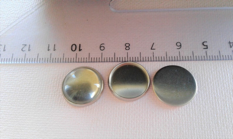 14mm,stainless steel mold flat bottom collage round cabochon support DIY mercerie supply,punk imprint fimo glass modeling lot