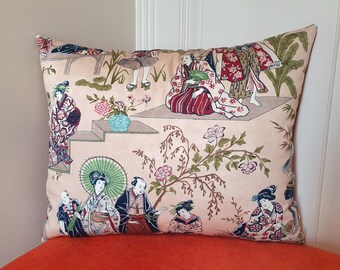 Coussin motif japonais