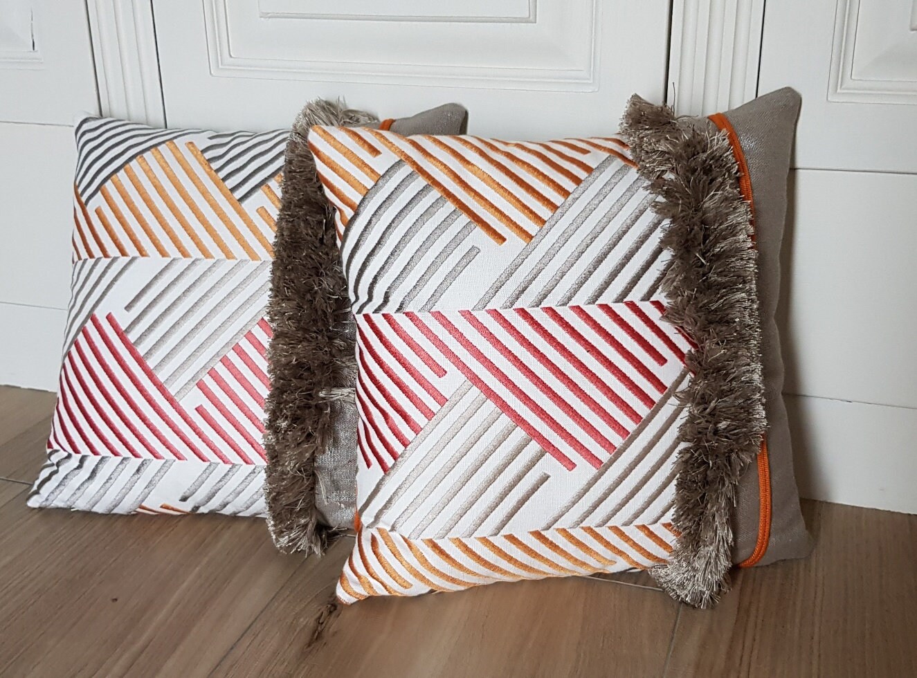 Coussins Géometrique à Franges