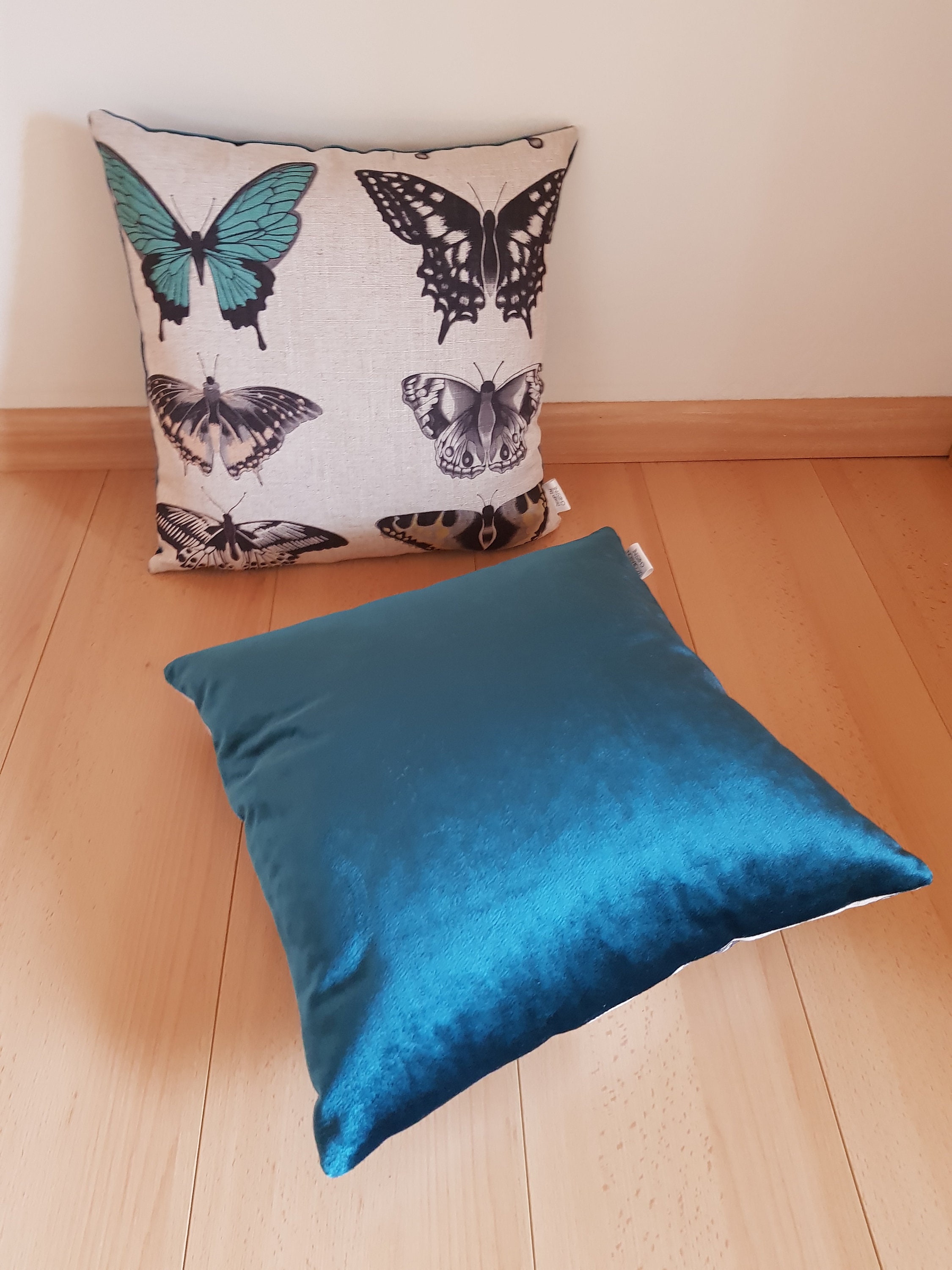 Coussin Papillon Bleu