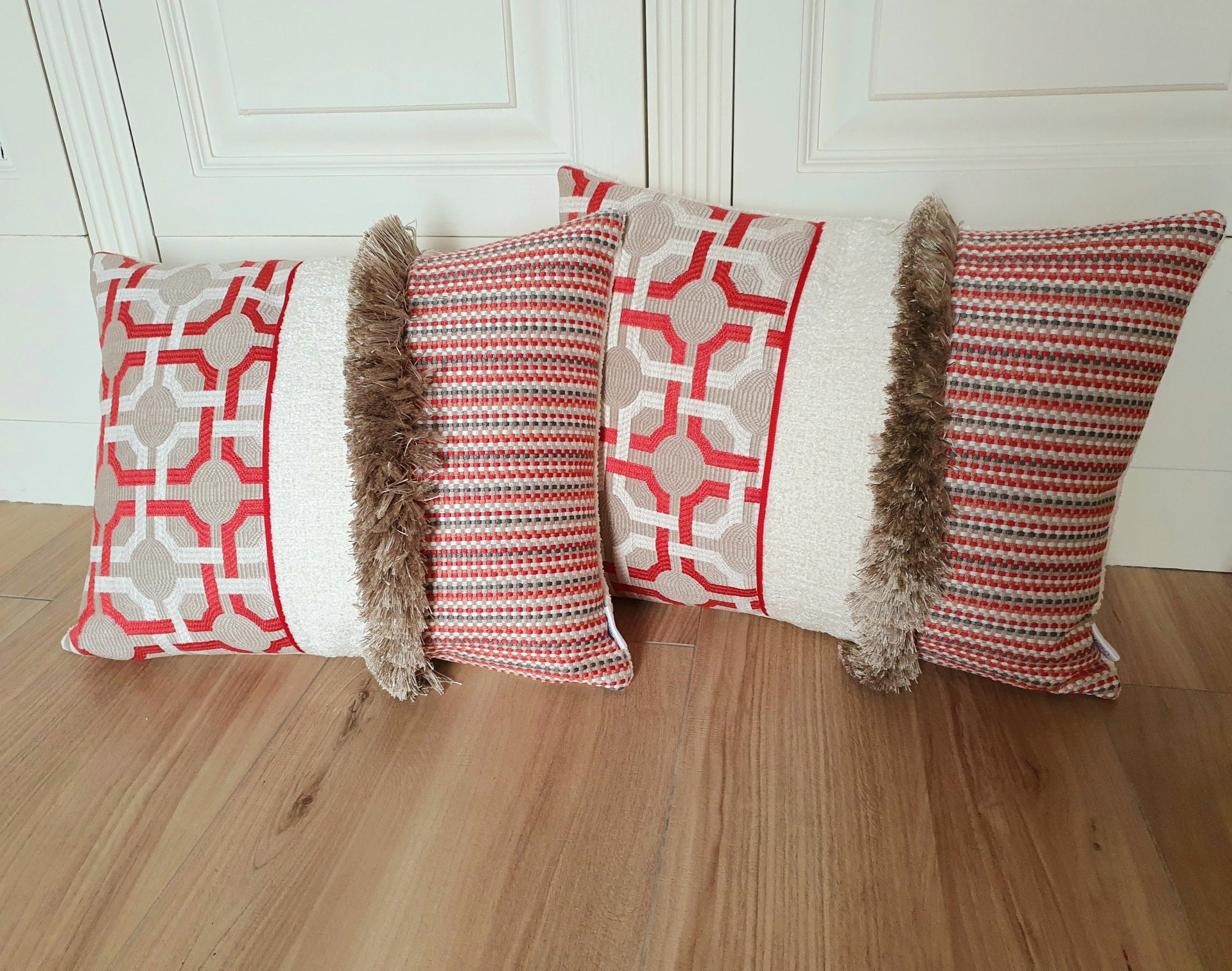 Coussins Rouge à Franges