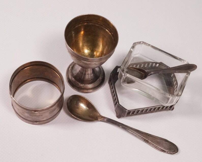 Rare 1920s WMF #125 W\u00dcRTTEMBERGISCHE Elite Breakfast Egg Set in Box 5 pieces