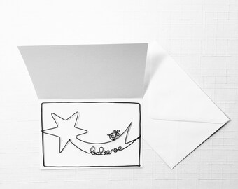 Wire postcard, message card, card with envelope, small word wire, artist's card, wire writing, decoration