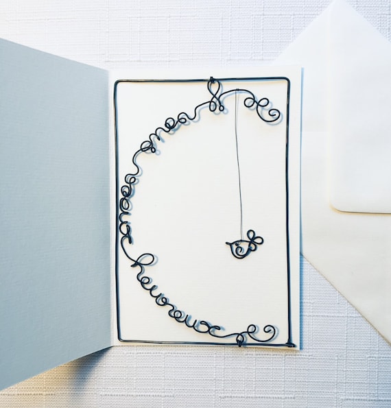 Buy Wire Postcard, I Wish You Happiness, Wedding Card, Greeting 