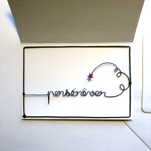 Carte postale en fil de fer Carte à message Carte avec enveloppe Petit mot fil de fer Rêver et persévérer !