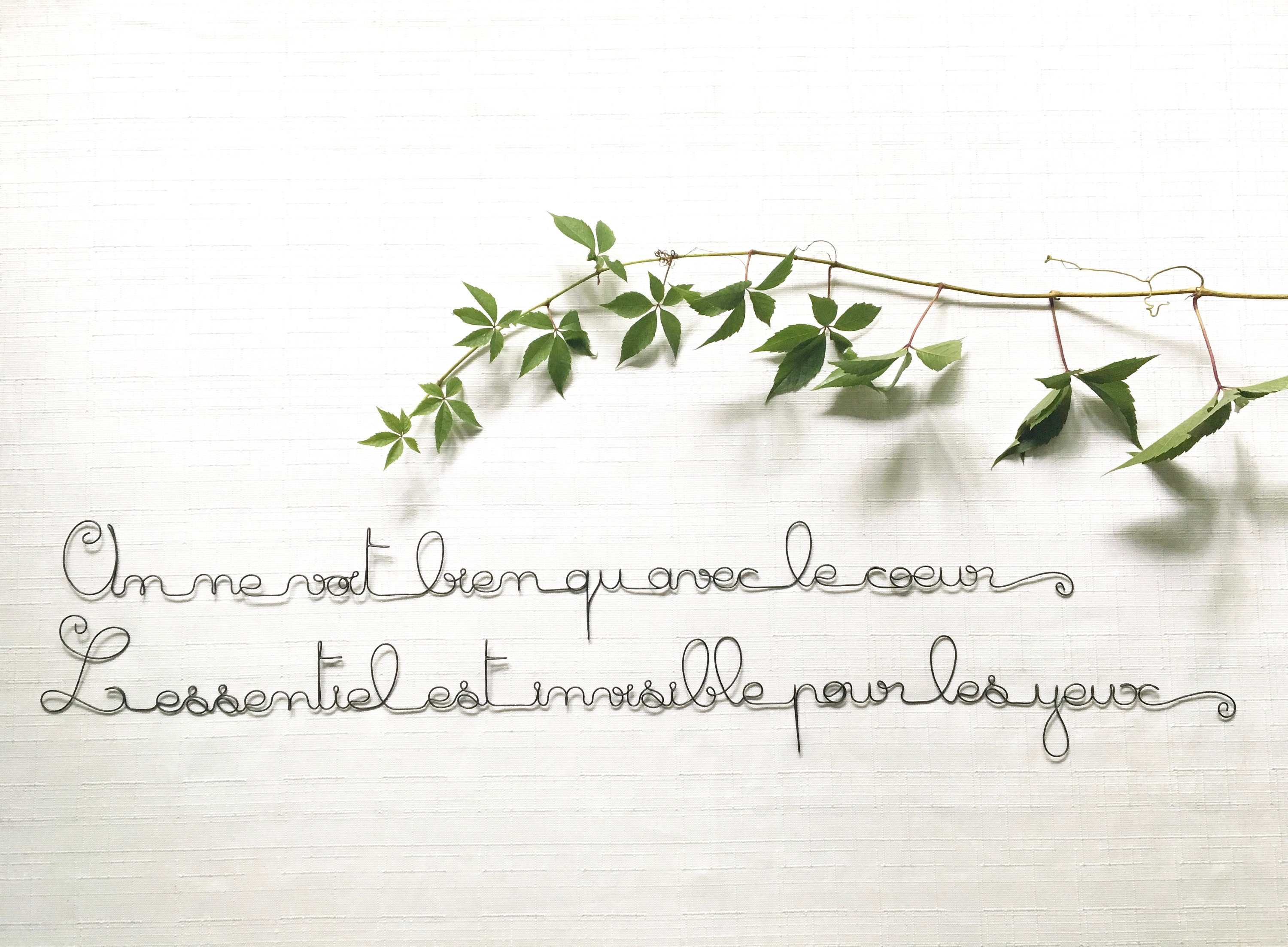 Ecriture Fil de Fer Mot Phrase Citation Décoration Murale Fer