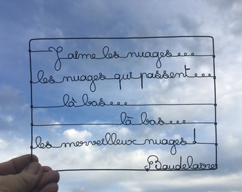Wire poem Wire writing Wire wire wall decoration