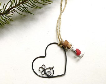 Heart with lucky charm + Little secret message Symbol of love