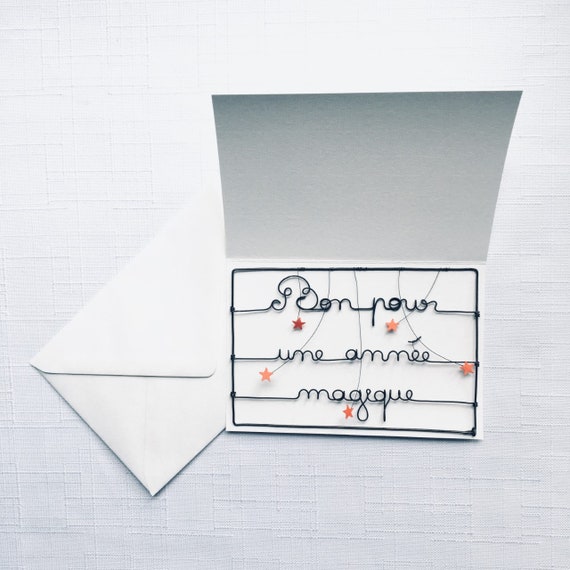 Wire Postcard Message Card Card With Envelope Small Word Etsy