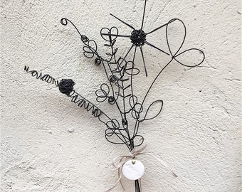 Bouquet of wire grasses Twigs in wire Poetic decoration Floral decoration Nature decoration