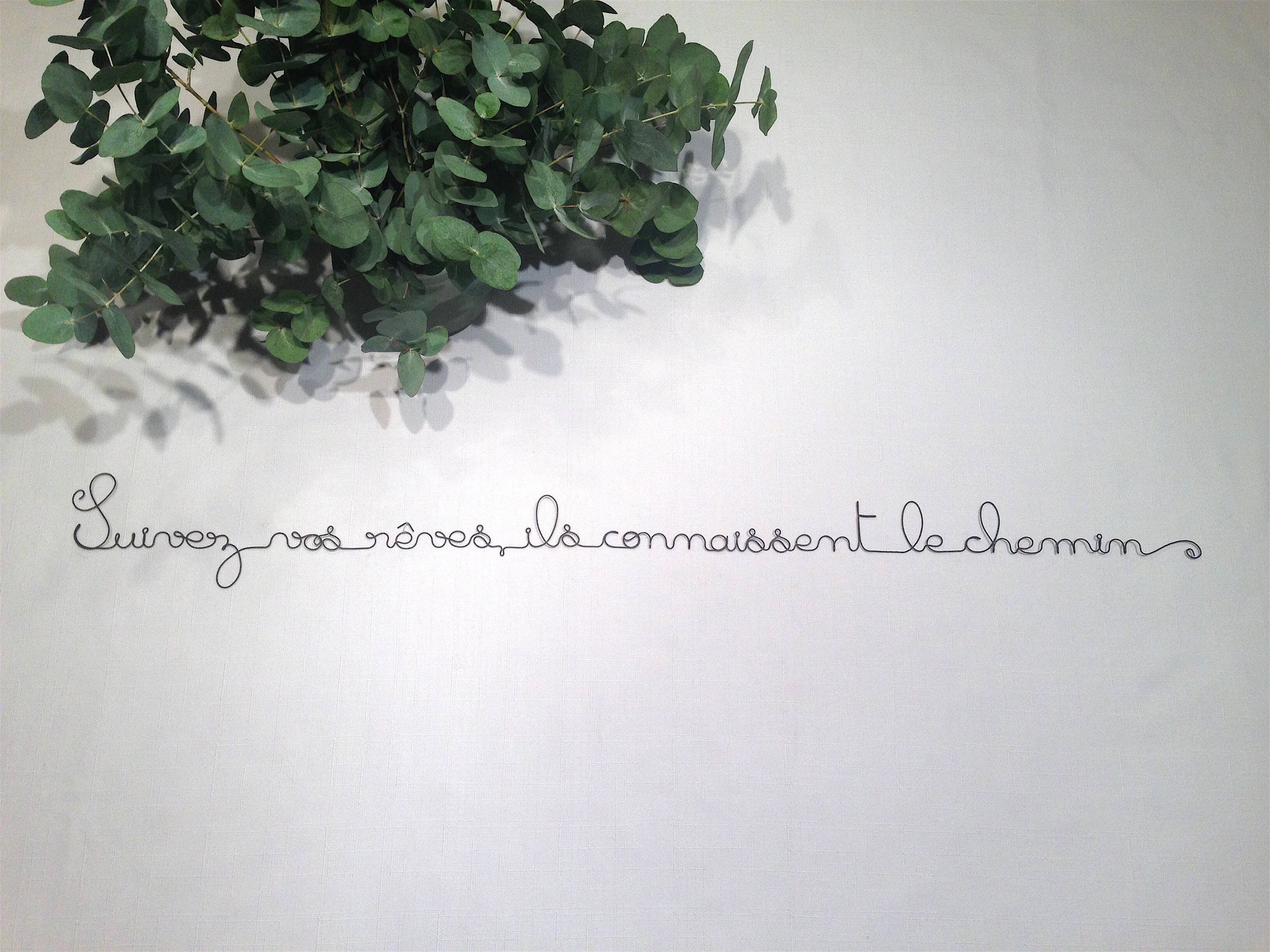Ecriture Fil de Fer, Phrase Citation Décoration Murale Fer
