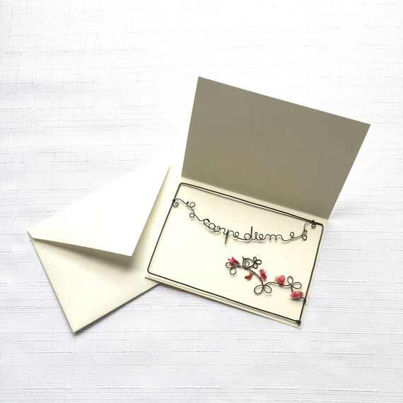 Wire Postcard Message Card Card With Envelope Little Word Etsy