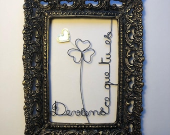 Ancient frame with quote wire wall decoration wire Writing wire Phrase wire