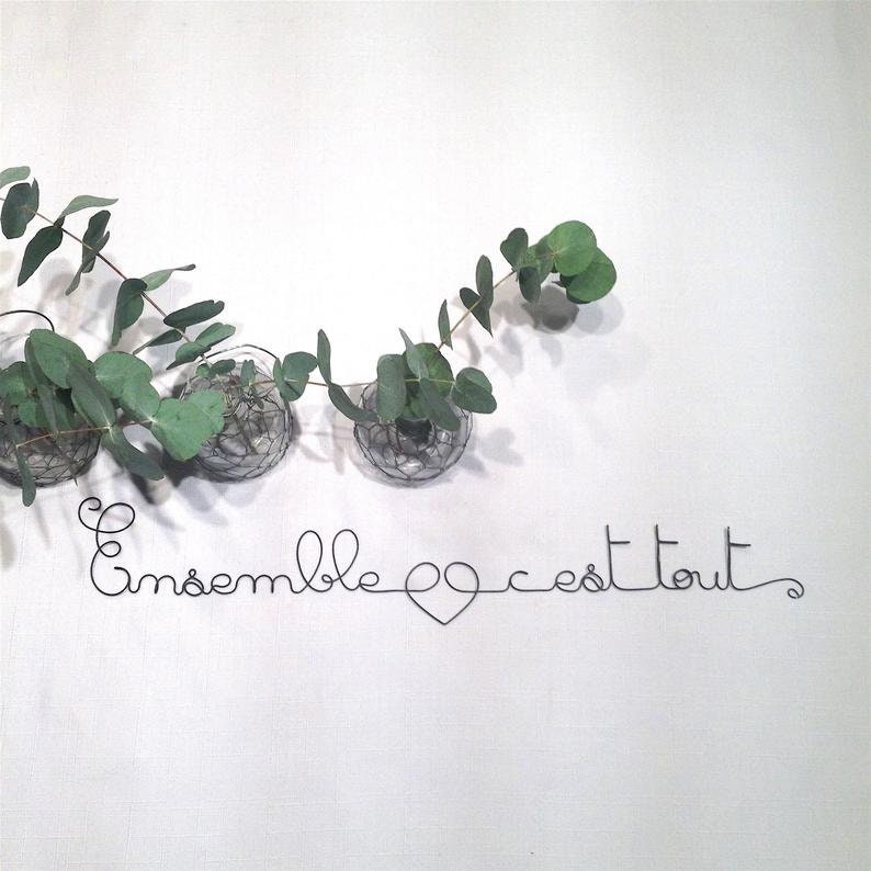 Ecriture Fil de Fer, Phrase Citation Décoration Murale Fer