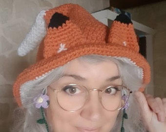 chapeau renard au crochet