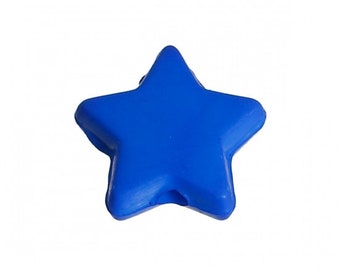 lot of 50 blue "star" acrylic beads of 10X9 mm (1.5mm hole)