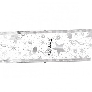 1 rouleau de ruban organza pour faire des noeuds de 5 cm de large et de 9 mètres de long
