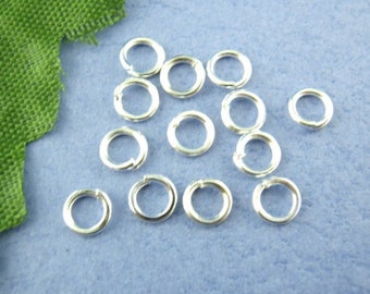 lot de 10 grs d'anneaux en métal argenté ouvert de 5 mm de diamètre