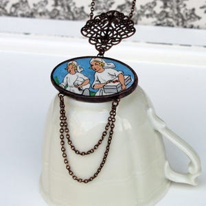 broken china original necklace from vintage recycled plate