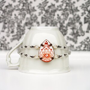 broken china drop bracelet flower pattern