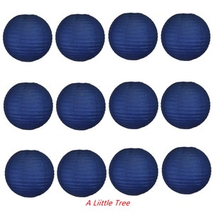 12 x Navy Blue Round Paper Lanterns Lamp Shade  Wedding Birthday Party Decorations