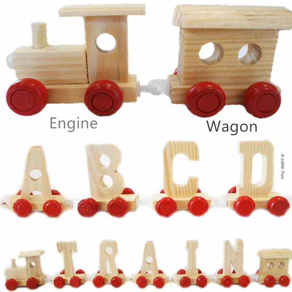 Your Name-Wooden Alphabet Personalised Name Train Letters Kids Children Toy Gift