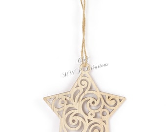 Wooden Christmas star to hang up