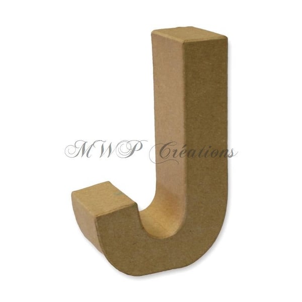 3D letter from "J" to "R" (cardboard/papier-maché) to customize