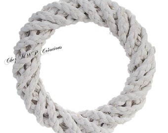 White Sisal wreath, diameter 26cm