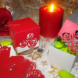 Scatole per confetti "Roses" (kit per 10 scatole, da assemblare)