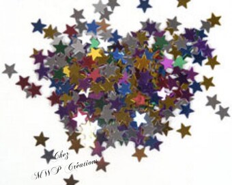 Glitter star 5mm 10gr mix colours