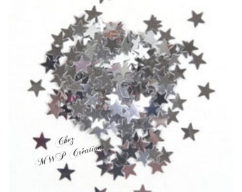 Glitter star 5mm 10gr Silver