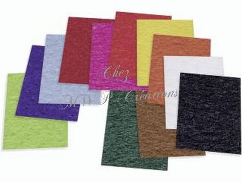 Assortiment de 12 Feuilles de Feutrine 1mm multicolore image 1