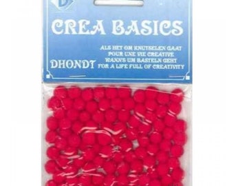 Petits pompons Rouges 0,7cm par 100 pièces