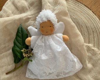Waldorf style doll, angel, 12 cm, star child, guardian angel