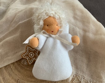 Waldorf style doll, angel, 12 cm, star child