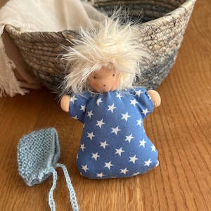Puppe nach Waldorfart,11cm, Stoffpuppe, Taschenpuppe