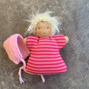 Puppe nach Waldorfart, 12 cm, Stoffpuppe, Taschenpuppe