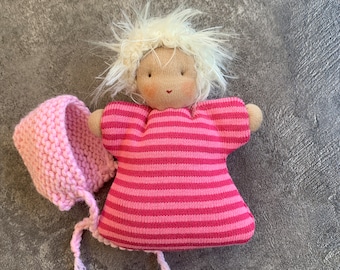 Waldorf style doll, 12 cm, cloth doll, pocket doll