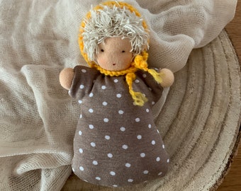 Waldorf style doll, 13 cm, pocket doll, rag doll