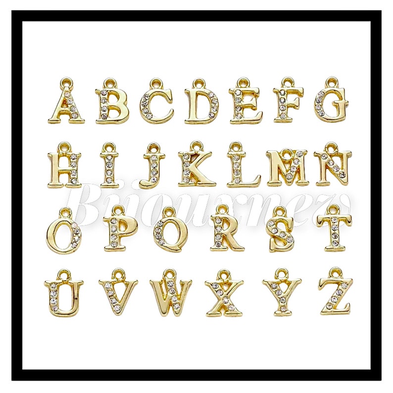 Lots lettres alphabet A,B,C,D,.pendentifs initiales , perles, charms, breloques..... image 2