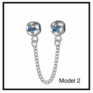 perles charms breloque chaîne de sécurité avec fermoir pour collier et bracelet style européen afbeelding 2