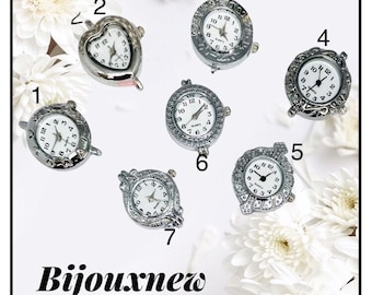 Watch dial supplies for jewelry making, creations, etc., in silver-plated stainless steel