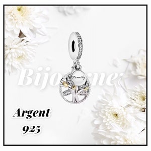 Charms de perla bañados en plata 925 con sello distintivo para pulsera o collar