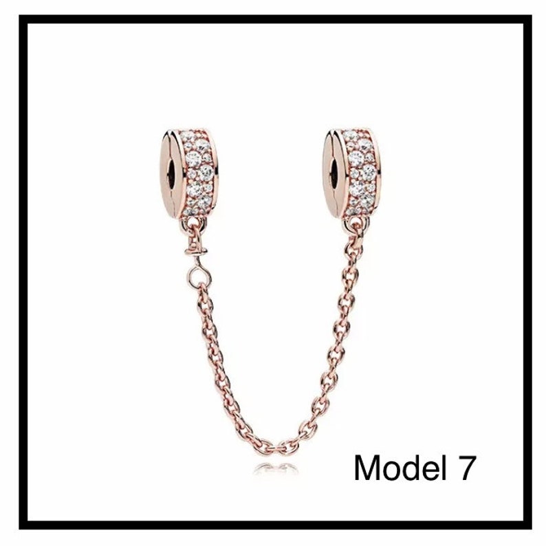 charm beads safety chain charm with clasp for necklace and bracelet European style image 7