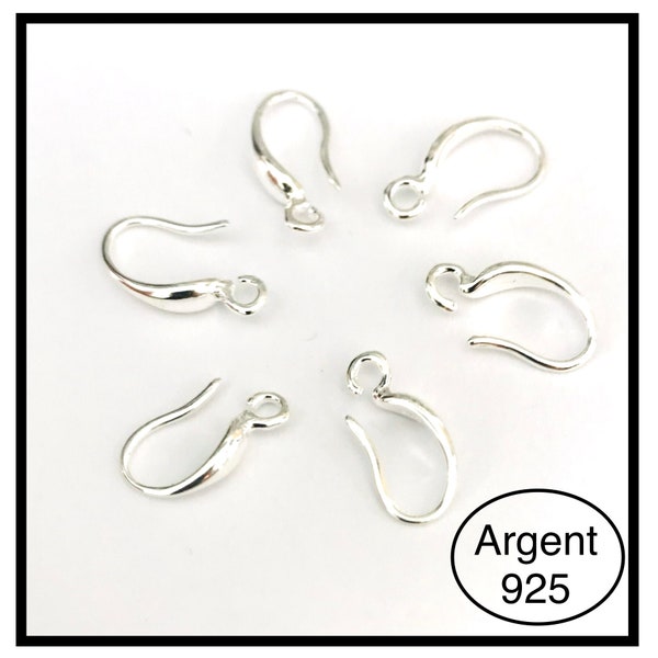 X10pcs, X 25pcs or X50pcs earring hook supports, sleepers, in 925 silver.